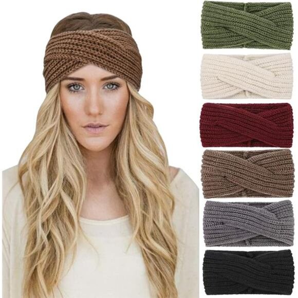 Winter Knit Chunky Headbands for Women Crochet Turban Knitted Ear - Picture 8 of 8